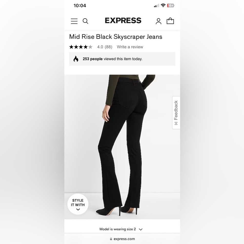 Express Black Skyscraper Jeans